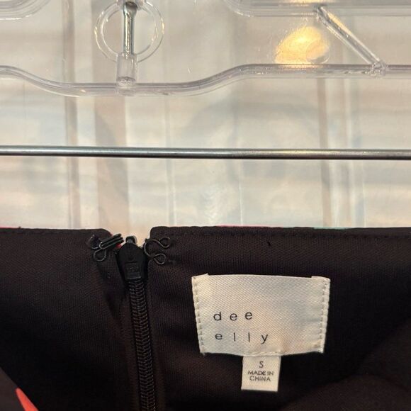 Dee Elly Black Floral Strapless Dress Size Small - Picture 7 of 9